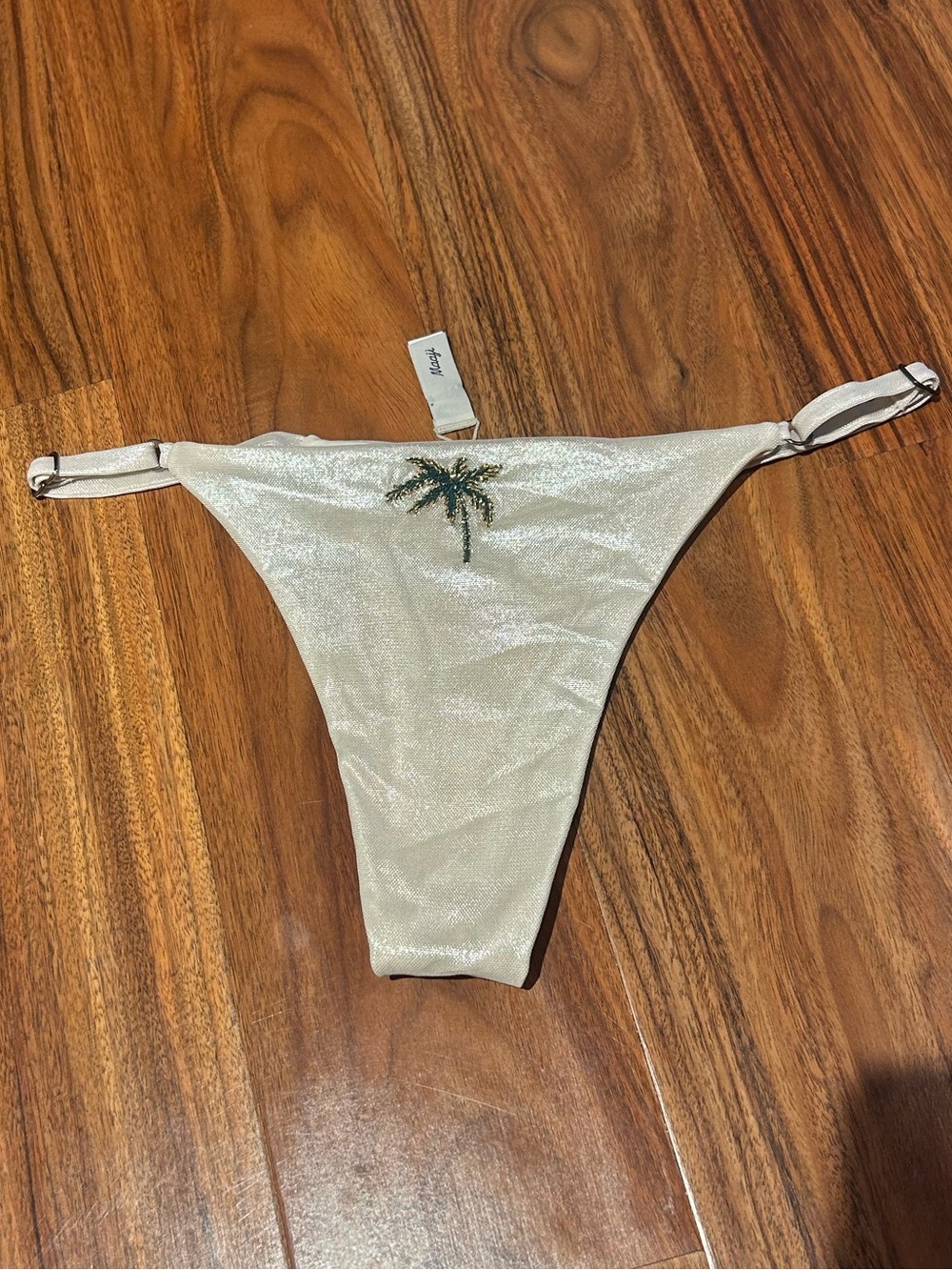 Maaji shimmer palm tree cheeky bikini bottom